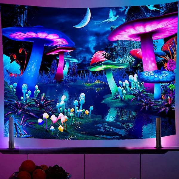 Image of Mushroom glowing in the dark tapestry 1