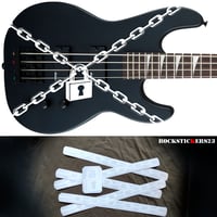 Image 1 of Chain and lock vinyl stickers for guitars, electric guitars, bass guitars