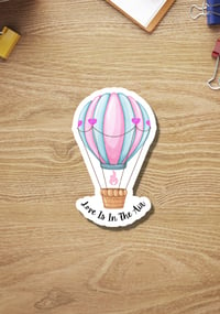 Image 1 of Cute Love Is In The Air Sticker, Hot Air Balloon Sticker, Valentine Sticker, Stocking Stuffer, Gift