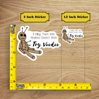 Image 2 of Funny Try Voodoo Sticker, Stocking Stuffer, Gift