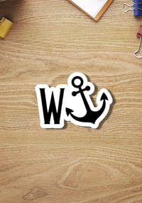 Image 1 of Funny Wanker Sticker, W-Anchor Sticker, Pun Sticker,  Snarky Sticker, Stocking Stuffer, Gift