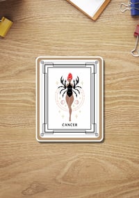 Image 1 of Cancer Sticker, Zodiac Sign Sticker, Horoscope, Cancer Gift, Cancer Queen