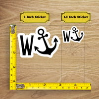 Image 2 of Funny Wanker Sticker, W-Anchor Sticker, Pun Sticker,  Snarky Sticker, Stocking Stuffer, Gift