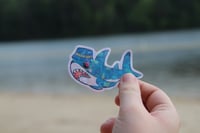 Swedish Shark Holographic Sticker