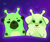 Alien Dog Glow in the Dark Sticker
