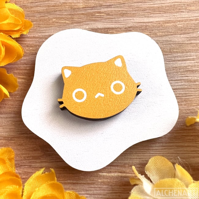 Egg Cat Stacked Wooden Magnet