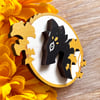 Ginkgo Serpent Cameo Stacked Wooden Magnet