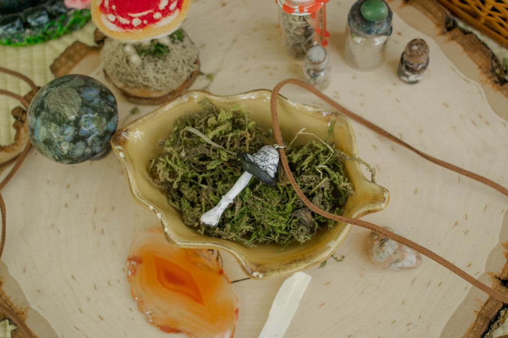 Image of Shaggy Mane Mushroom Necklace