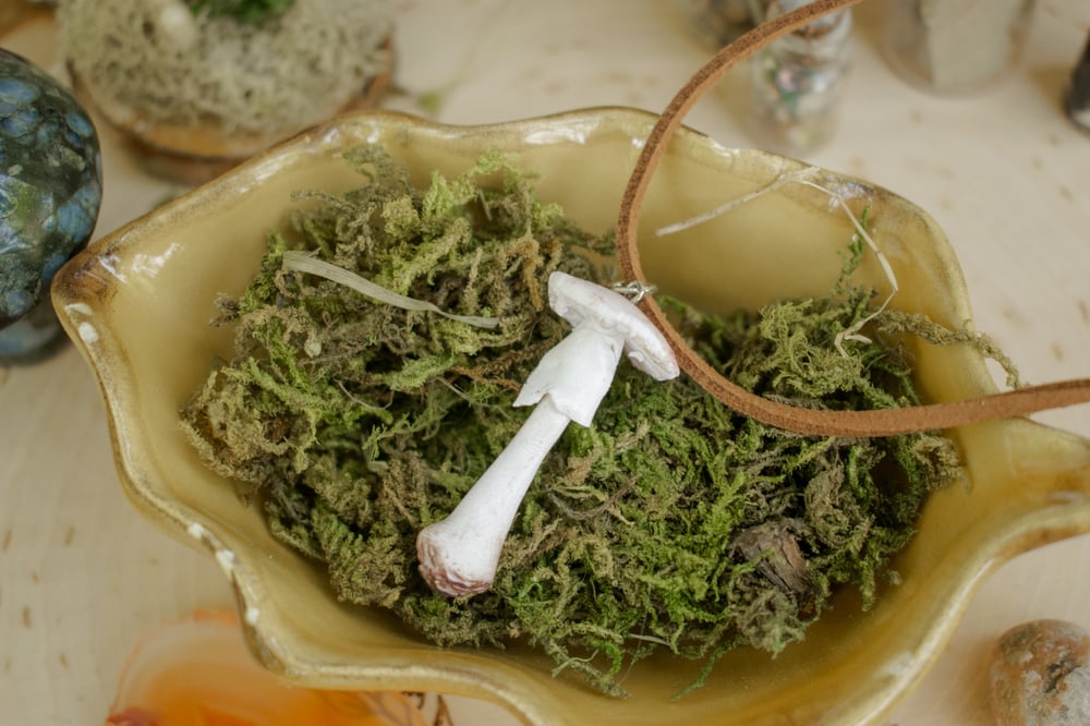 Image of Destroying Angel Mushroom Necklace