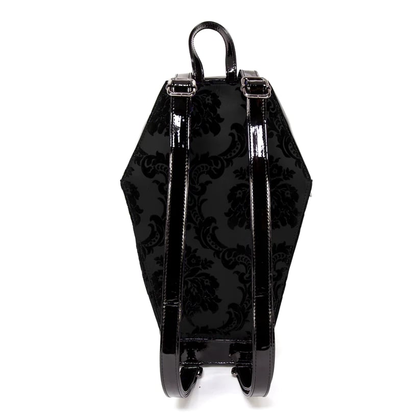 Rock Rebel Damask Coffin Backpack (Black)