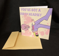 Image 1 of Dirty Headset Greeting Card