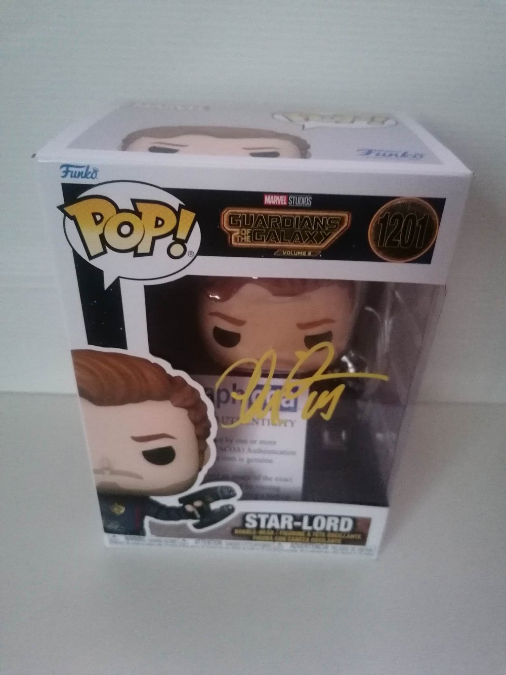 Star-Lord Chris Pratt Signed Guardians of the Galaxy Funko Pop