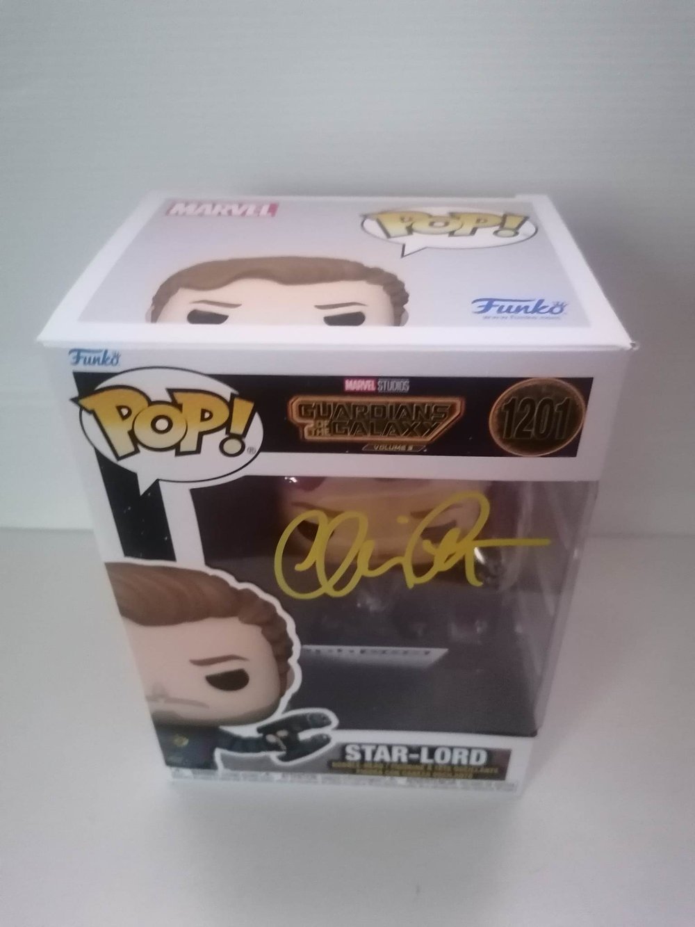 Chris Pratt Star Lord Guardians of the Galaxy 3 Signed Funko Pop
