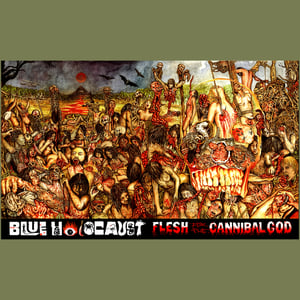 Image of Blue Holocaust - Flesh for the Cannibal God - Flag / Tapestry / Banner