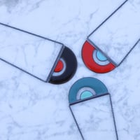 Image 1 of retro mod necklace in enamel and oxidized sterling silver