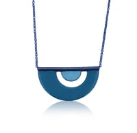 Image 3 of retro mod necklace in enamel and oxidized sterling silver