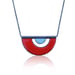 Image of retro mod necklace in enamel and oxidized sterling silver