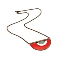 Image 5 of retro mod necklace in enamel and oxidized sterling silver