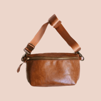 Image 1 of Vinyl Belt Bag | Camel