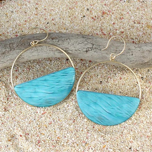 Image of Ocean Vibes Round Gold Earrings