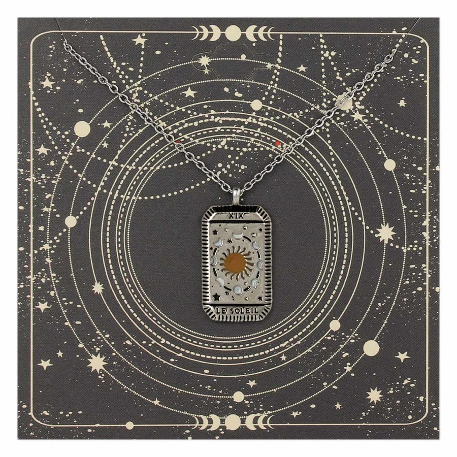 Image of Le Soleil Sun Tarot Card Necklace