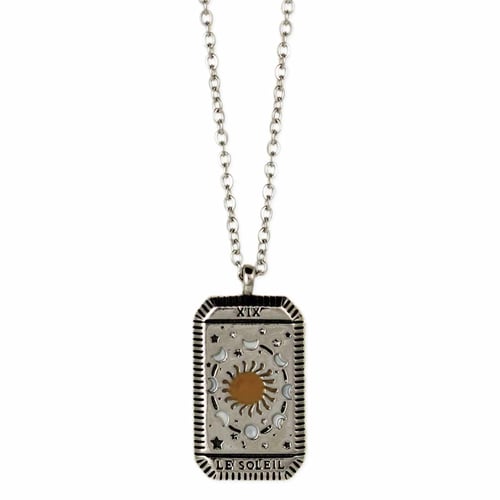 Image of Le Soleil Sun Tarot Card Necklace