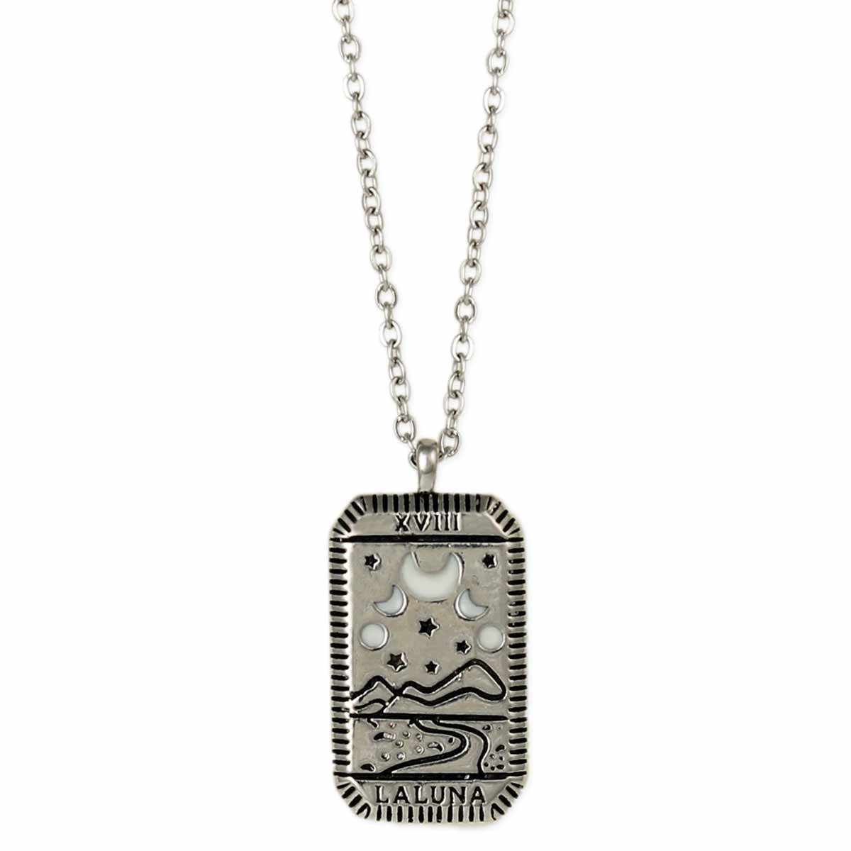 Image of La Luna Moon Tarot Card Necklace