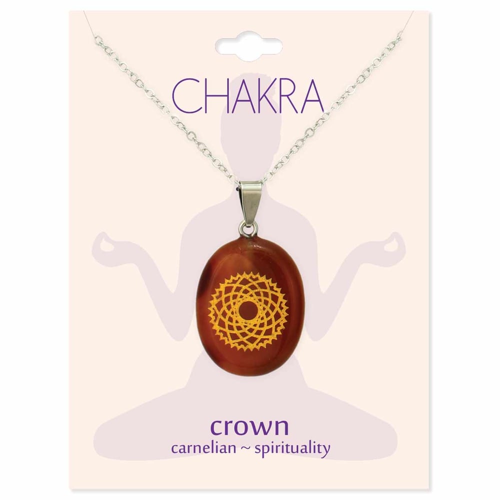 Image of Crown Chakra Symbol Carnelian Necklace