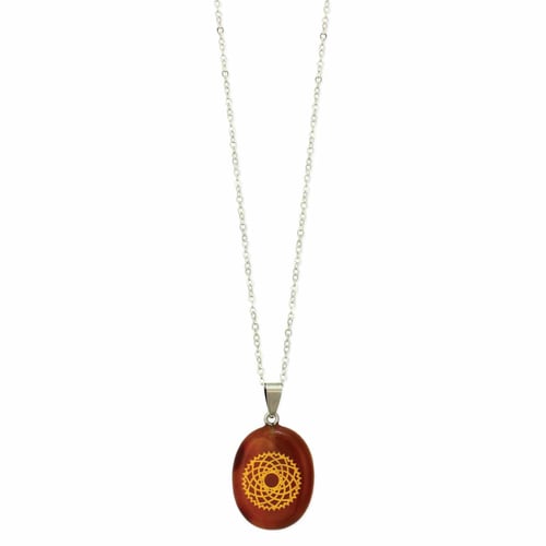 Image of Crown Chakra Symbol Carnelian Necklace