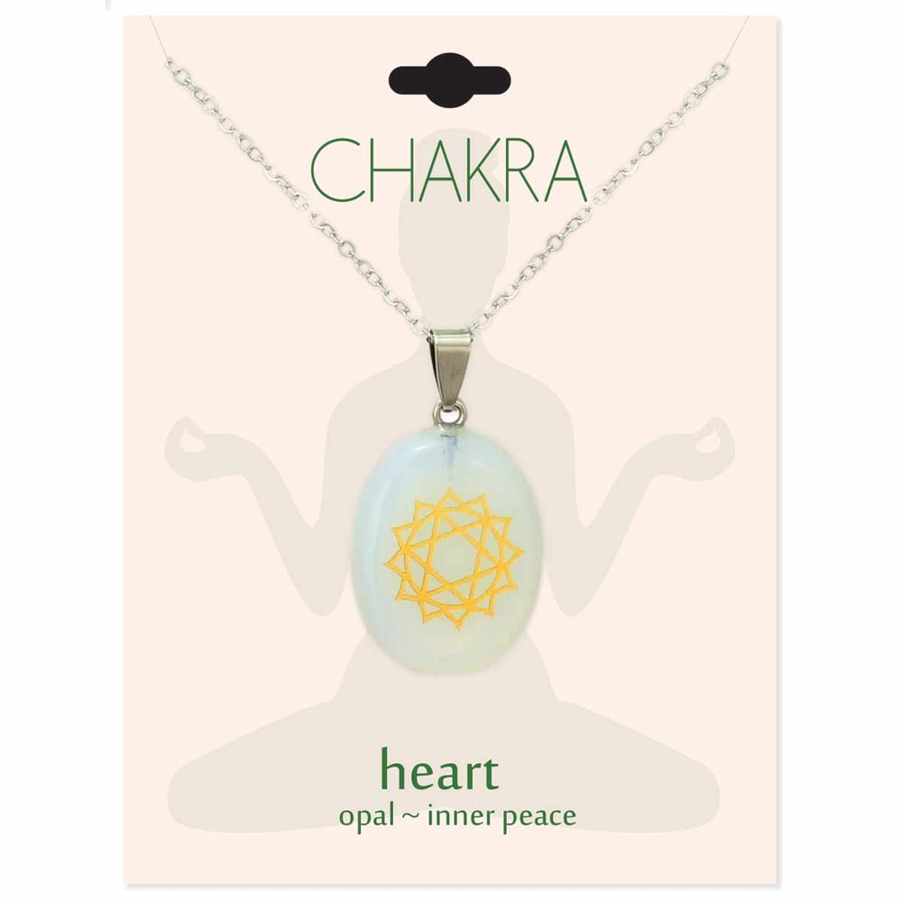 Image of Heart Chakra Symbol Opal Necklace