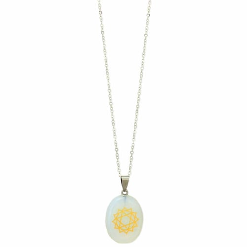 Image of Heart Chakra Symbol Opal Necklace