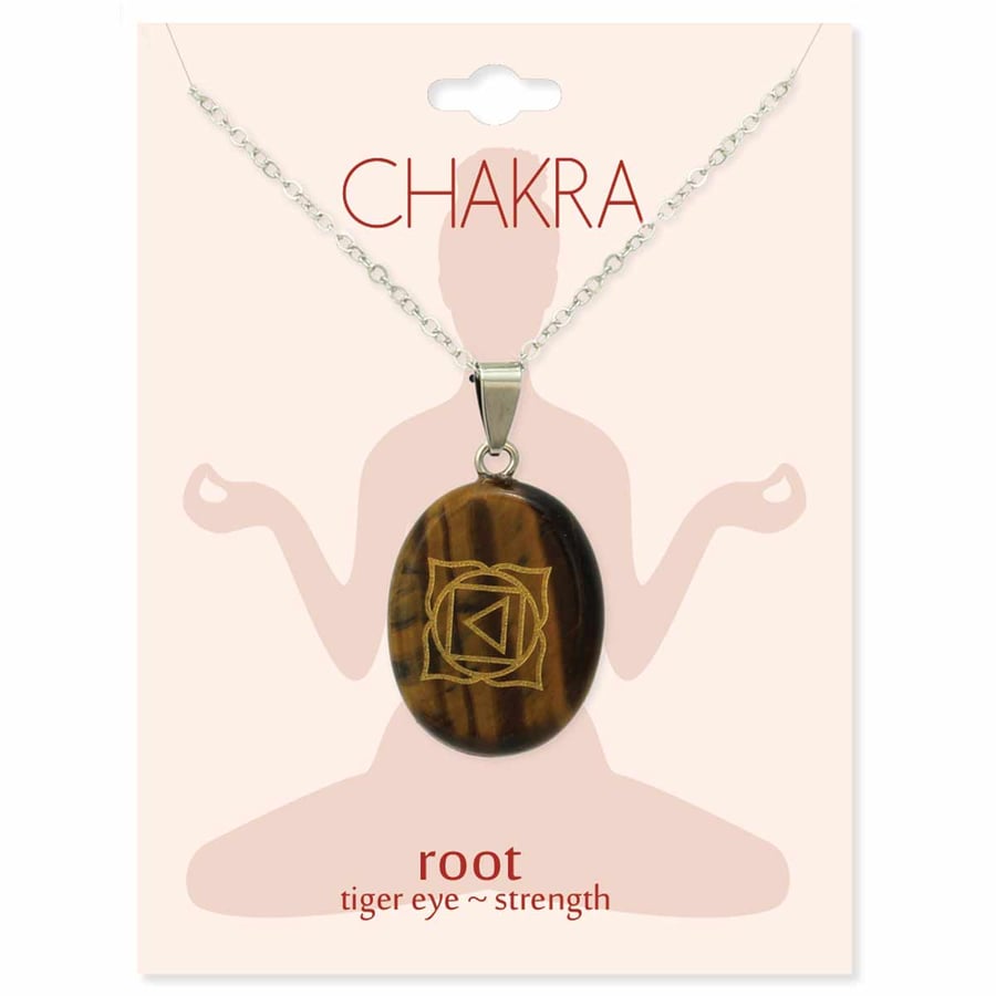 Image of Root Chakra Symbol Tiger Eye Necklace