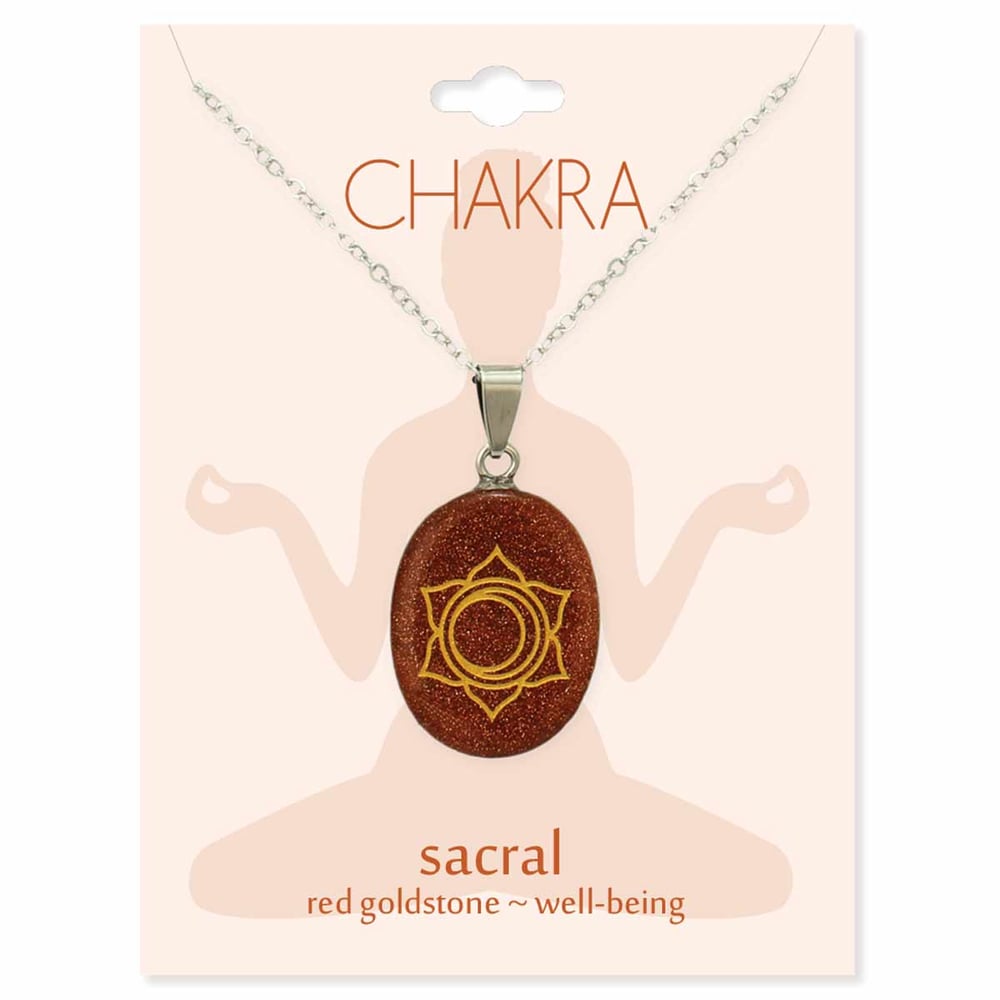 Image of Sacral Chakra Symbol Goldstone Necklace