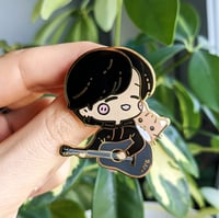 Image 2 of Guitar Yoongi & Cat Enamel Pin