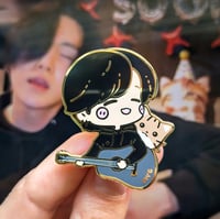 Image 1 of Guitar Yoongi & Cat Enamel Pin