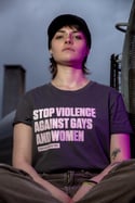 STOP VIOLENCE AGAINST GAYS AND WOMEN T-shirt (Anthracite)