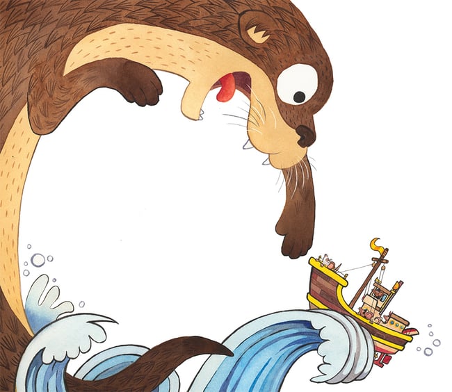 Otter Chaos original art: Otter Trouble