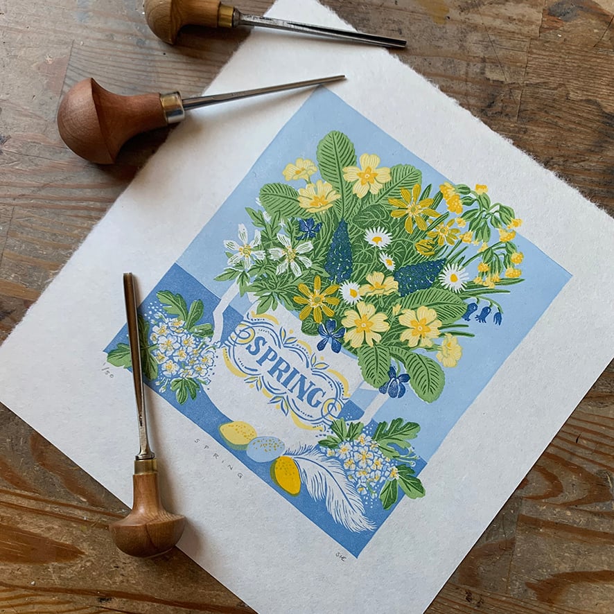 Image of SPRING - 'Seasons' Series - Linocut