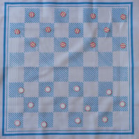 Image 5 of Checkerboard Hankie Draughts board game printed handkerchief