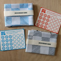 Image 4 of Checkerboard Hankie Draughts board game printed handkerchief