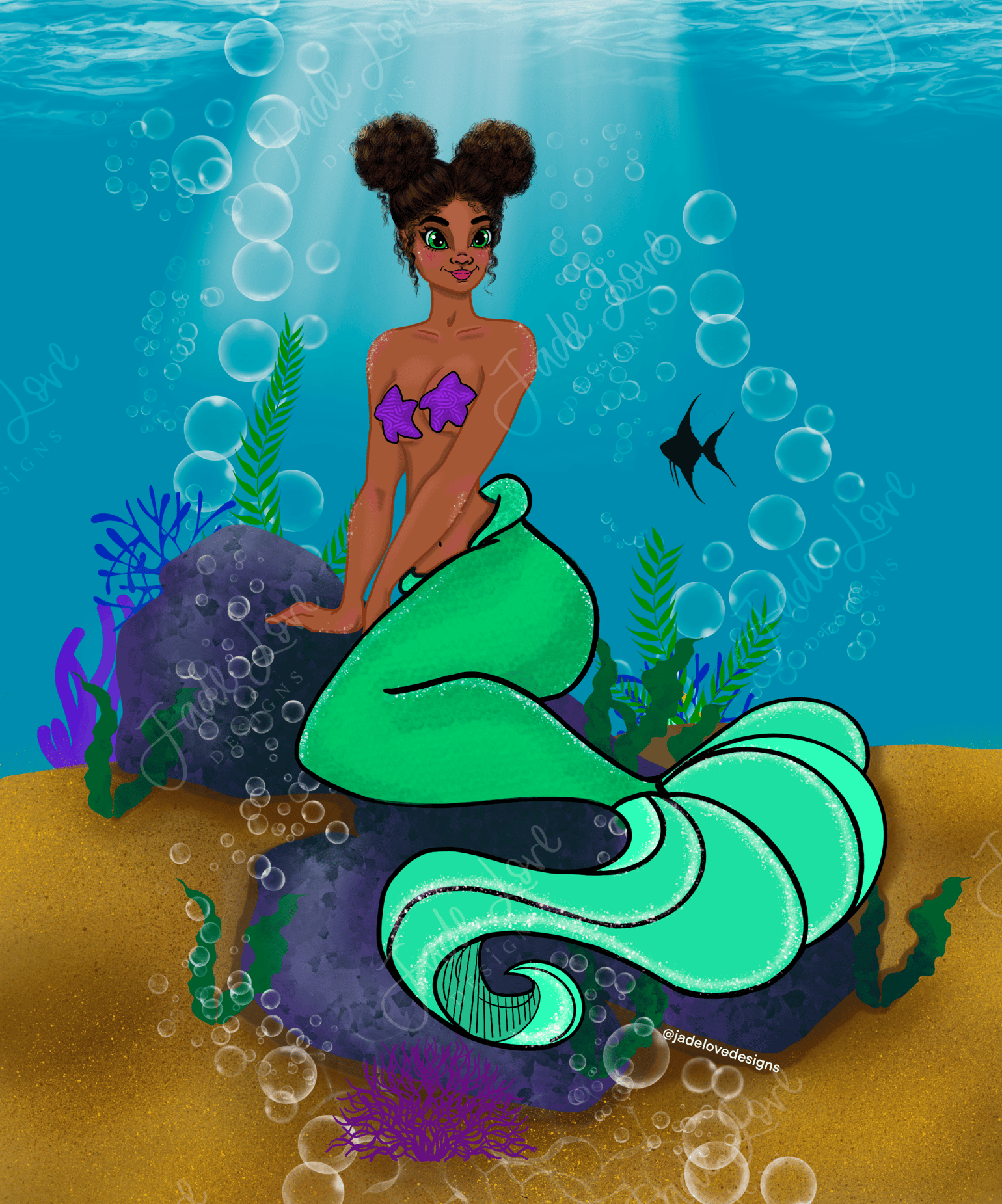Image of Melanated Mermaid Art Print