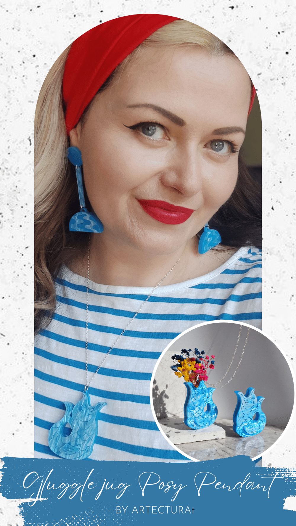 Image of Limited Edition 60s Retro Wavy Panton Flowerpot Statement Acrylic Earrings 