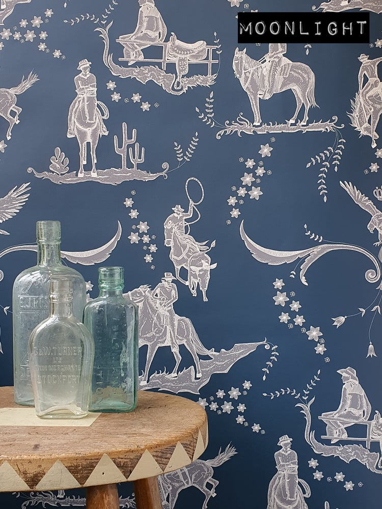 Image of Wallpaper Sample: Wild West Toile
