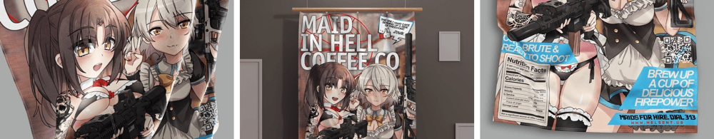 Image of Maid In Hell Cafe Flag