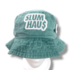 Big Block puff embroidered bucket hat forest green