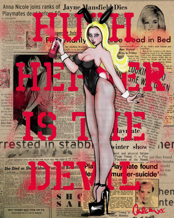 Image of HUGH HEFNER IS THE DEVIL FINE ART PRINT 