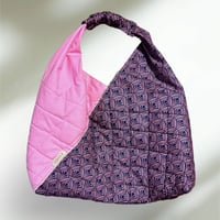 Image 1 of Navy and pink origami bento bag
