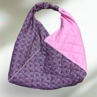 Image 2 of Navy and pink origami bento bag