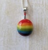 Simple Rainbow Silver Pendant