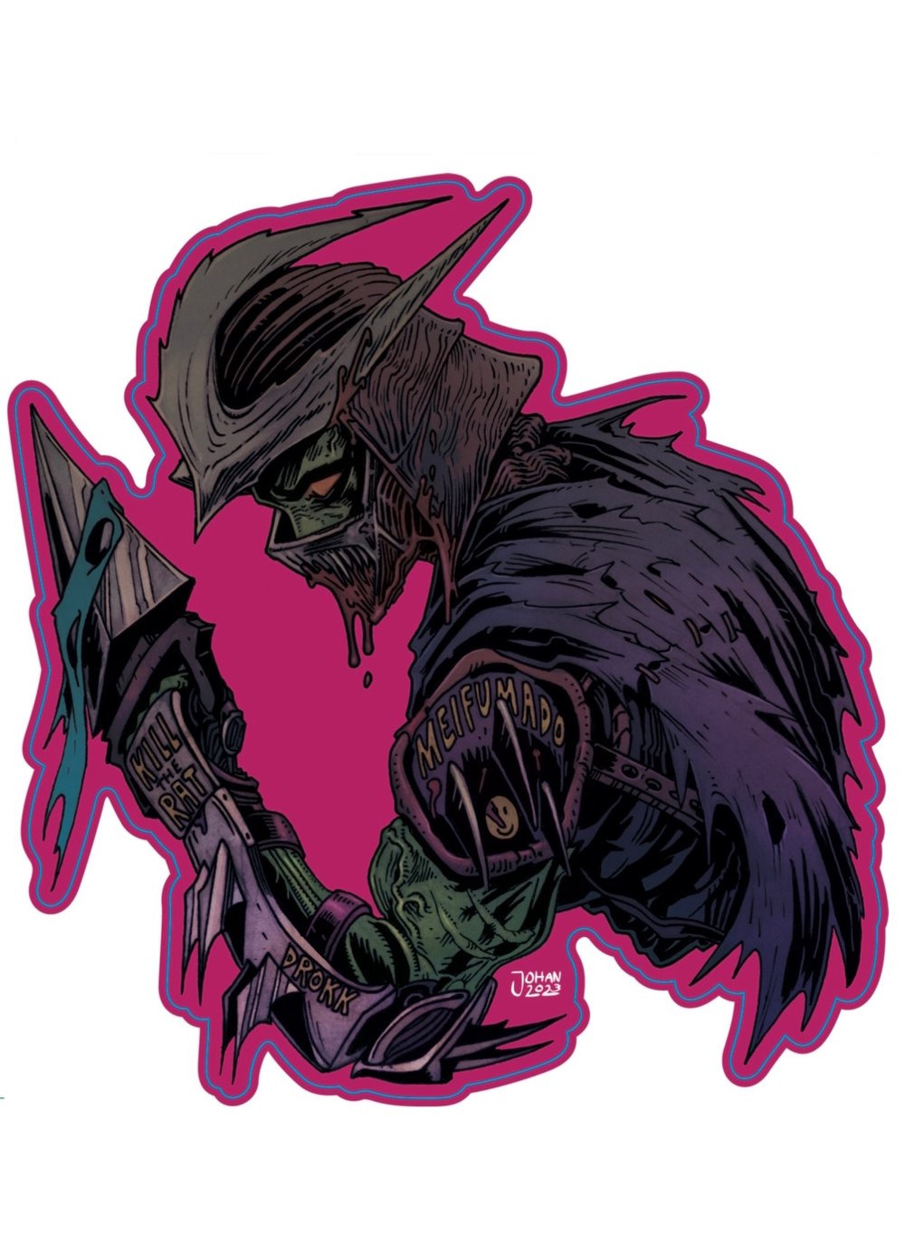 Image of Saki's Blade (Giant Sticker) by CyberNosferatu
